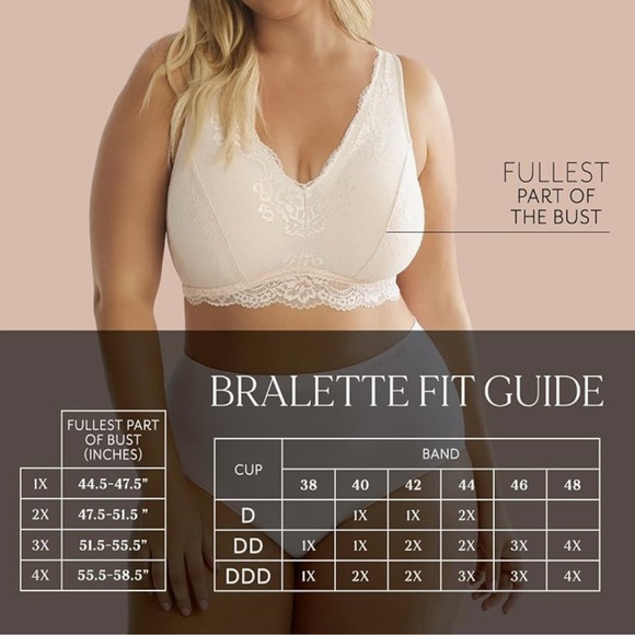 DREAMFIT Full Coverage Wireless Lace Bralette Adjustable Convertible Size 4X - Picture 5 of 6